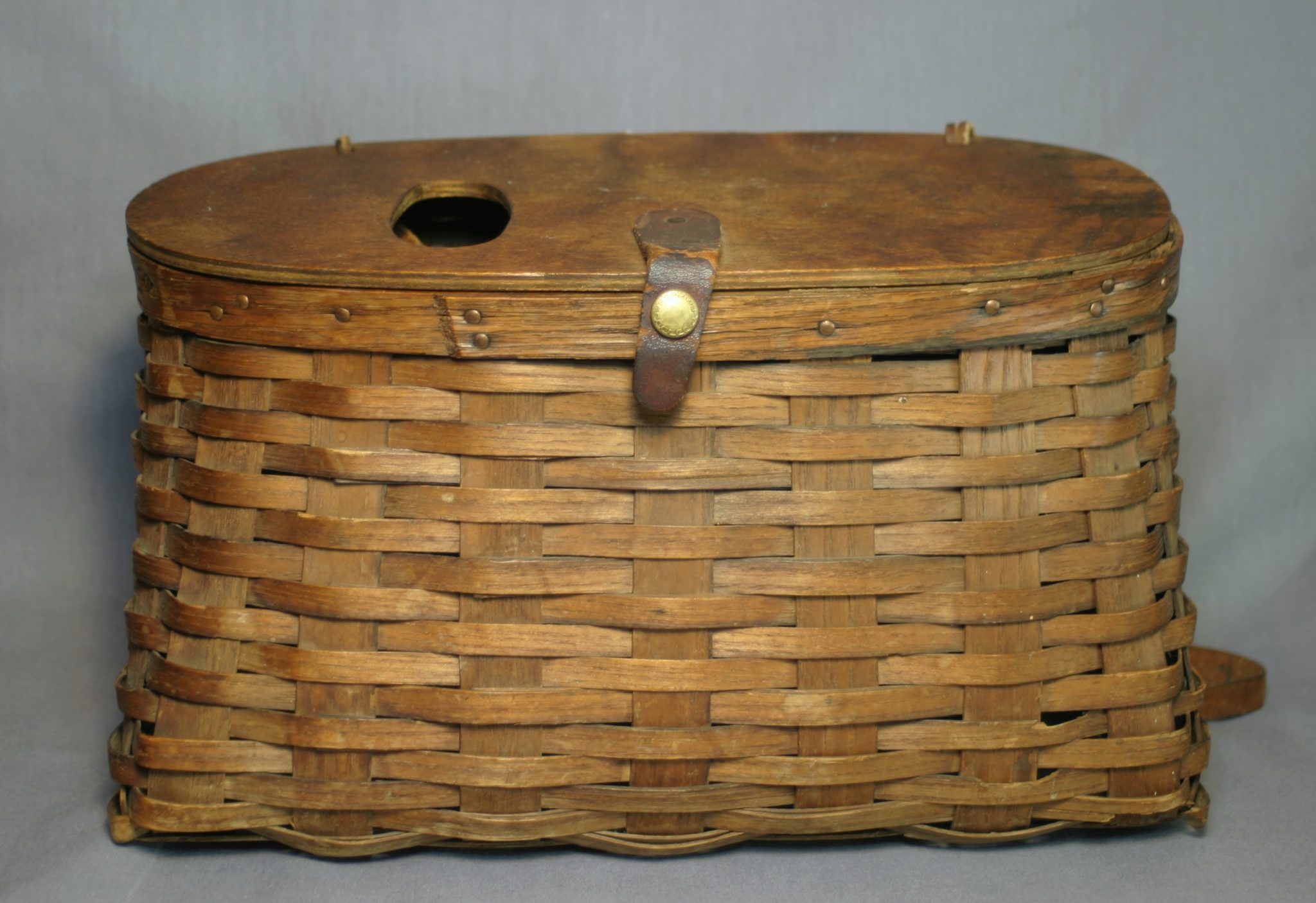 Shelton Basket Birch Bark Indian Fishing Creel