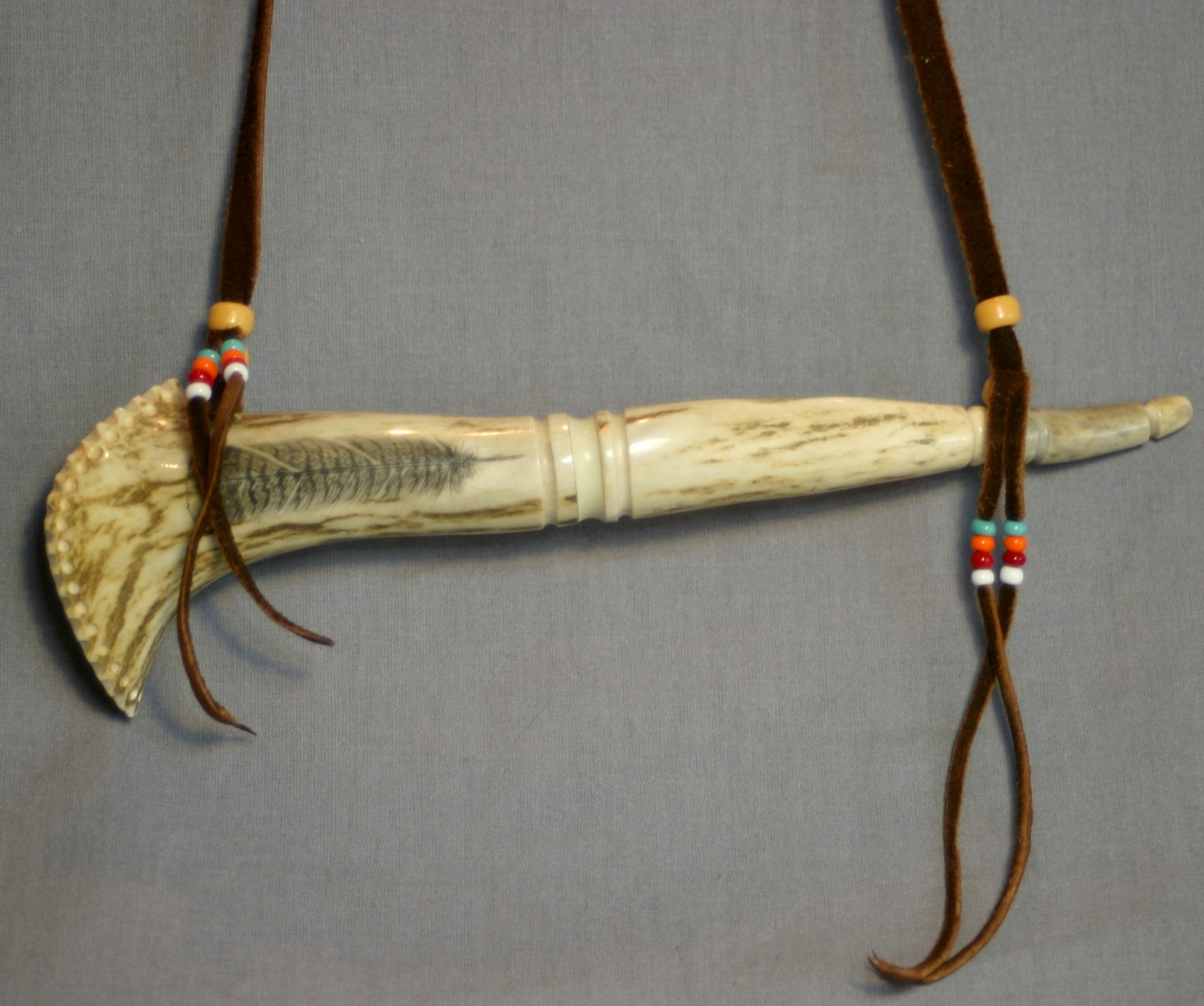 Sonny Bashore Custom Yelper with Skrimshaw Art Feather Turkey Call