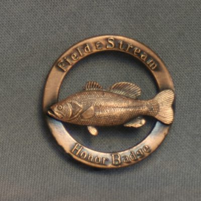 Field & Stream Honor Badge 5lb 4oz Striped Bass Pin
