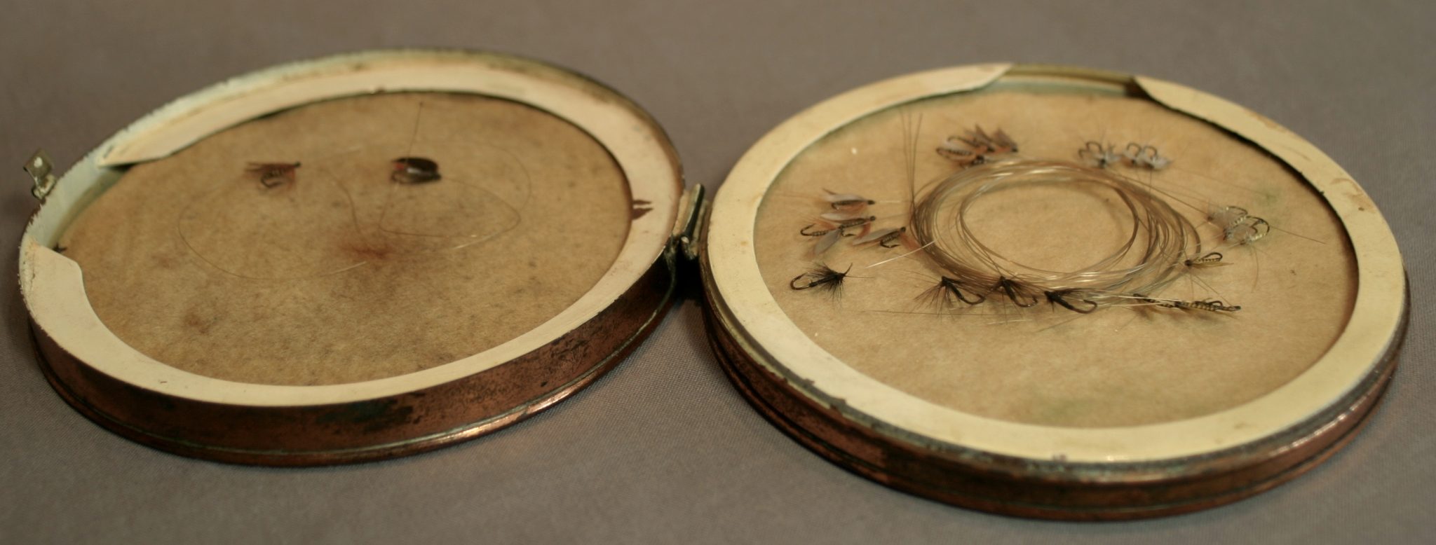 Hardy Bros Ltd Copper Plated Fly Box with Tiny Flies With Leaders - Image 2