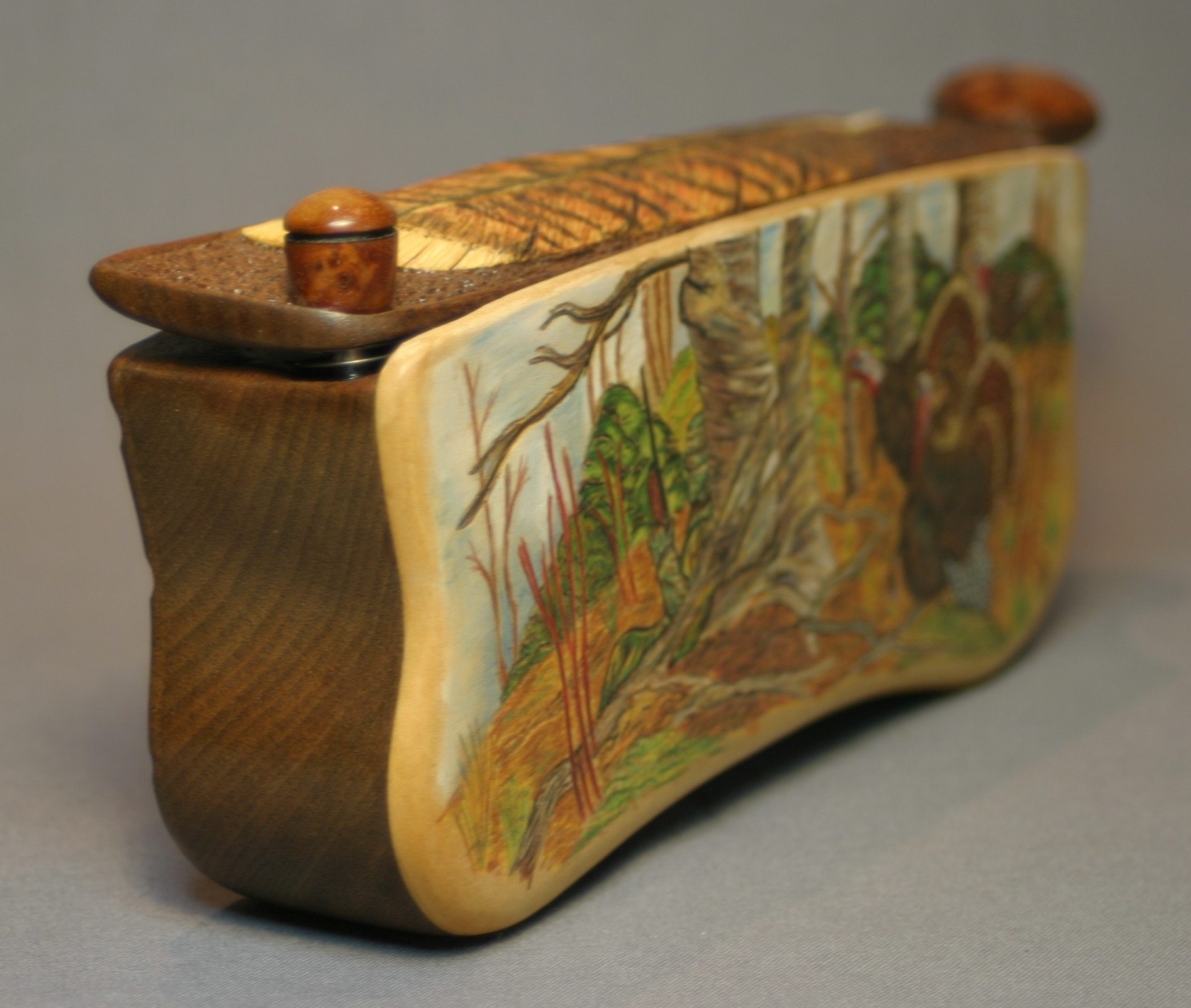 Dennis Poeschel Decorative Carved Scenic Turkey Call - Image 2