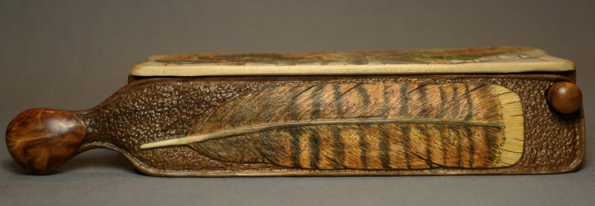 Dennis Poeschel Decorative Carved Scenic Turkey Call - Image 6