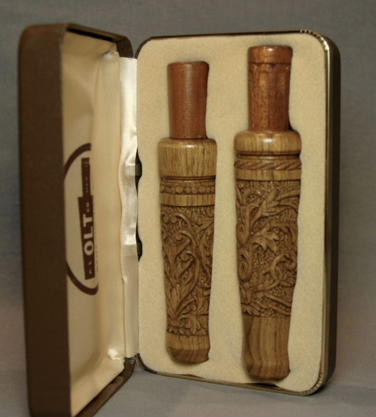 Olt Carved By Tom Sonderman Goose & Duck Call Set w/Box Lava Creek