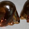 Vintage Blenko Amber Glass Bear Bookends - Image 9