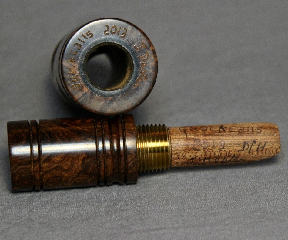 Jim Dexter Carved Walnut Burl Duck Call - Image 9