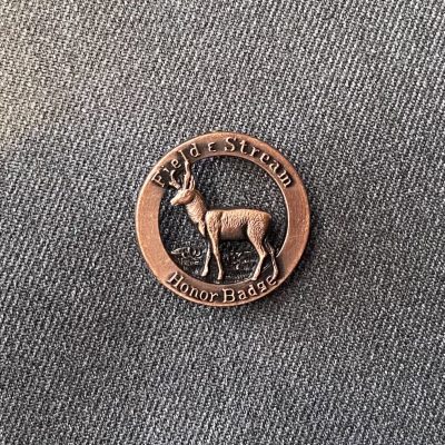 Field & Stream Copper Antelope Blank Honor Badge Pin