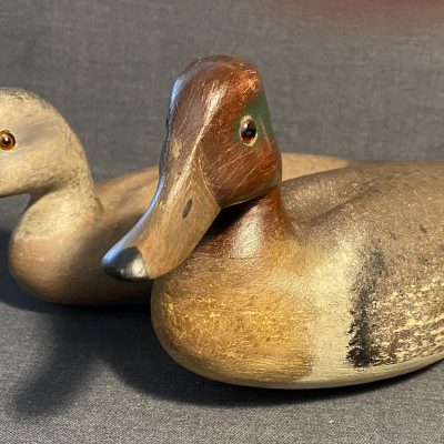 Conklin, Harry C. Green Wing Teal Swimmer Duck Decoy Pair