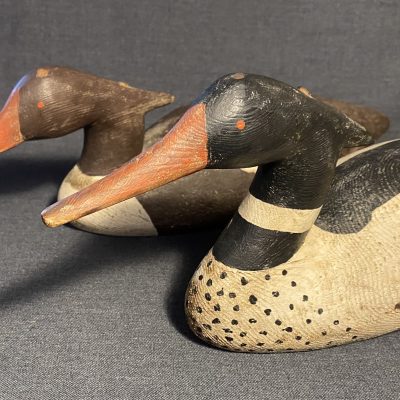 Merganser Swimmer Duck Decoy Pair